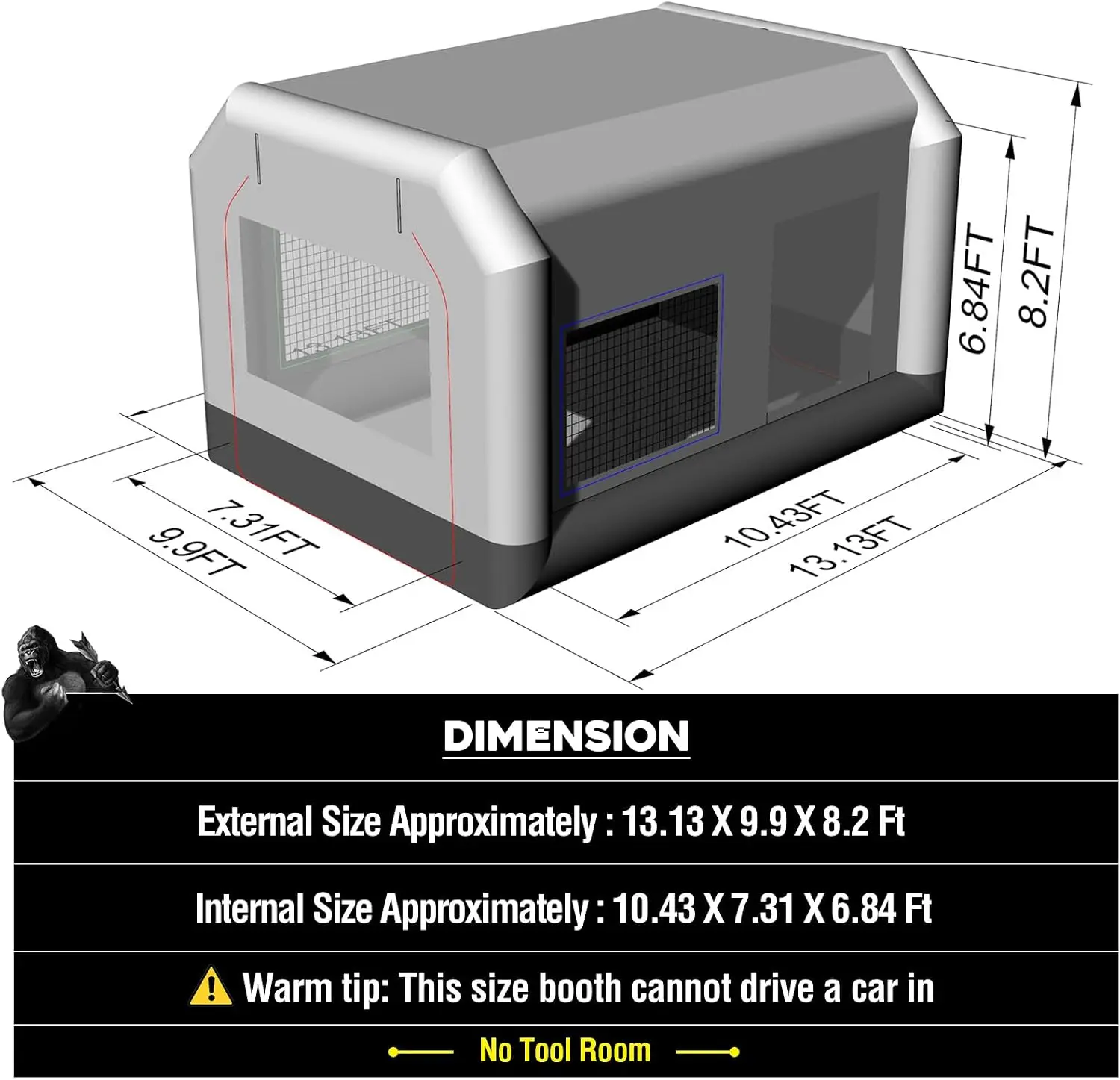 13x10x8Ft Inflatable Paint Boo - Inflatable Paint Booth 评论和价格