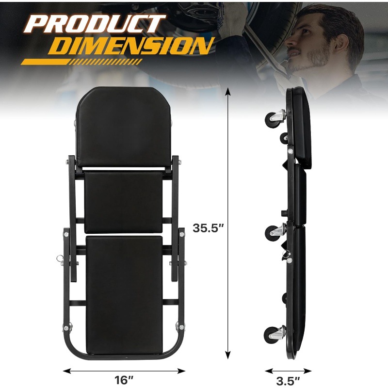 Folding car repair bed 36 inch - Garage Creeper Roller 评论和价格